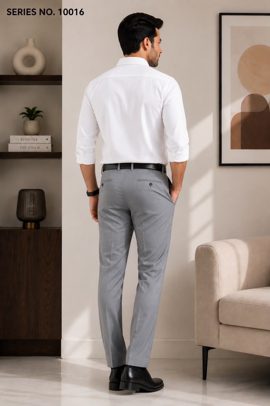 YJ FASHION Men's Slim Fit Full Sleeve Solid White Formal Shirt