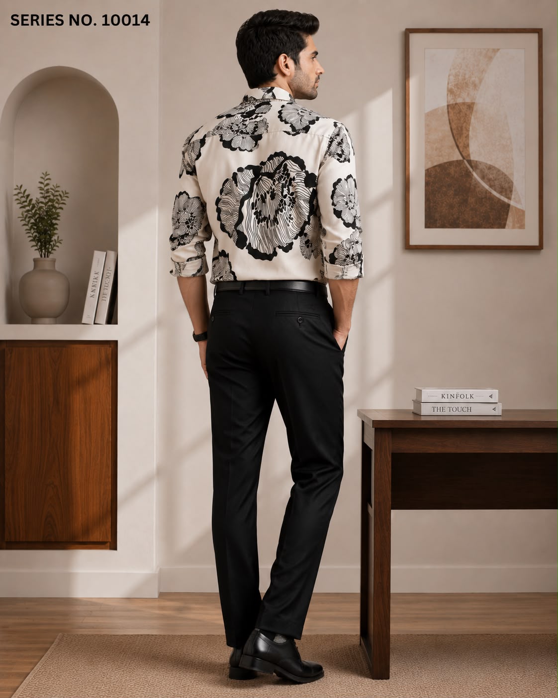 YJ FASHION Men's Regular Fit Full Sleeve Cream Printed Party Shirt