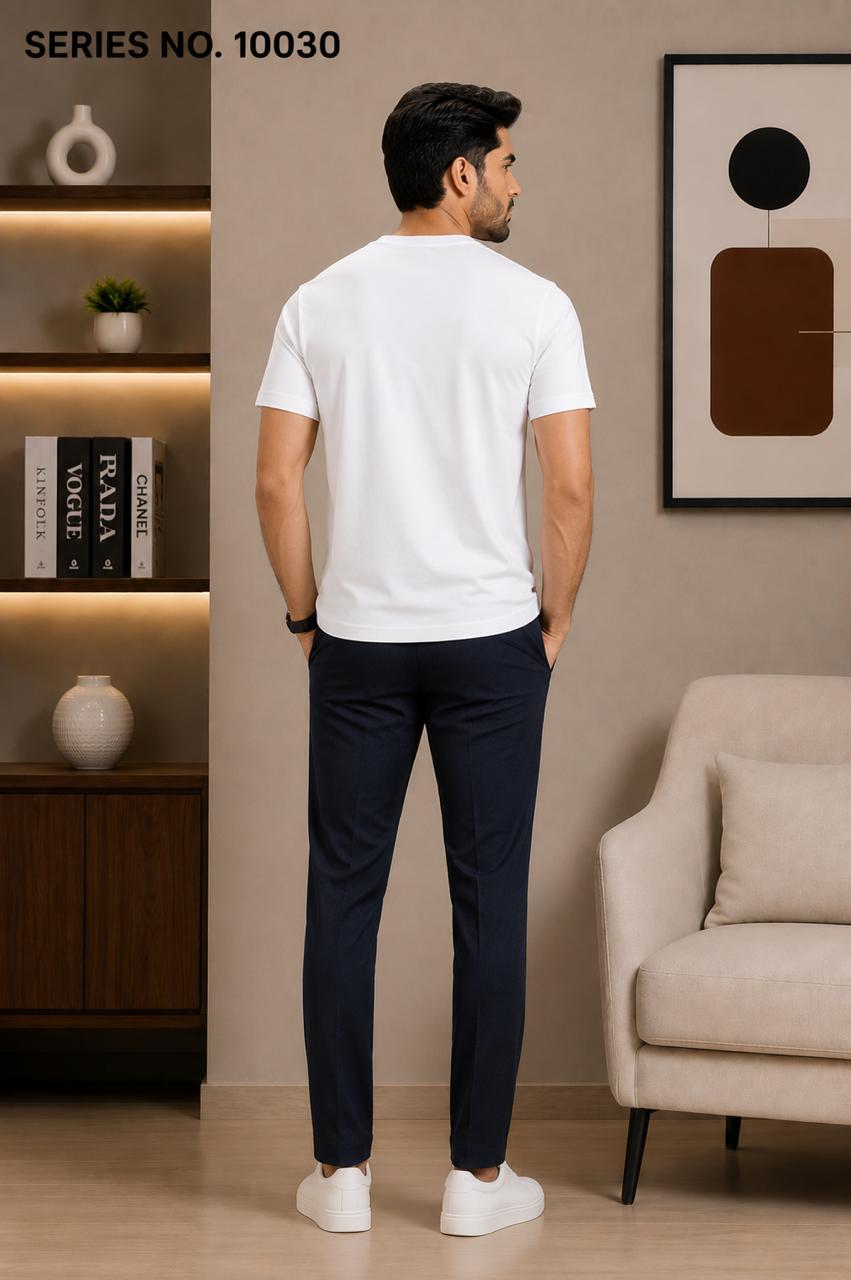 YJ FASHION Men's Regular Fit Half Sleeve Solid White Round Neck T-Shirt