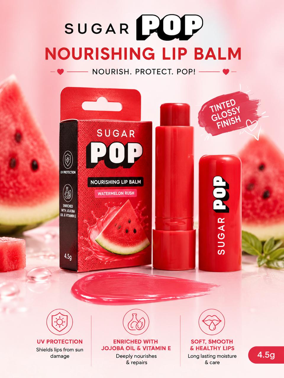 SUGAR POP Nourishing Lip Balm – Avocado Oil Infused with UV Protection, 4.5g