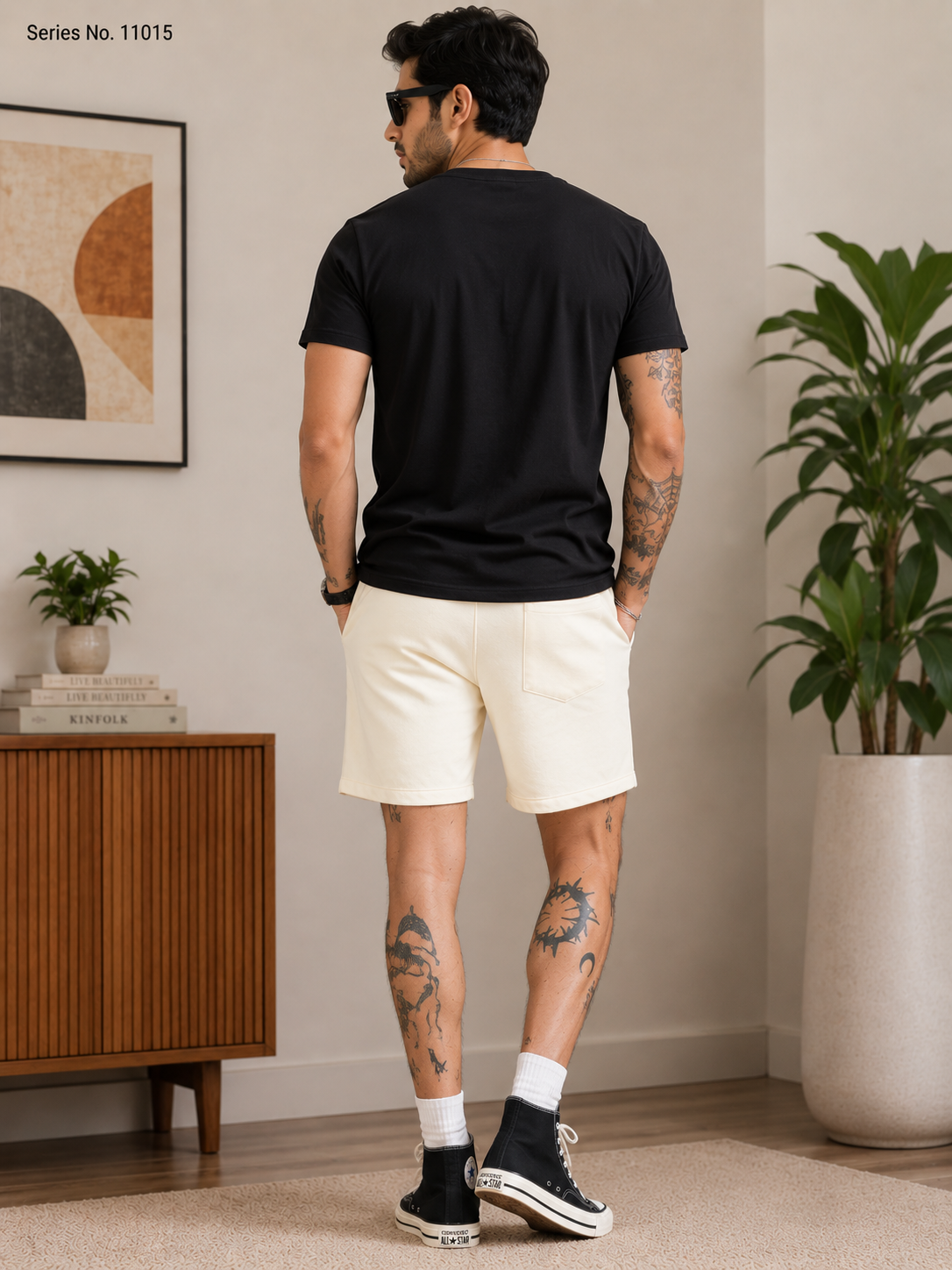 YJ FASHION Men's Solid Cotton Fleece Regular Fit Shorts