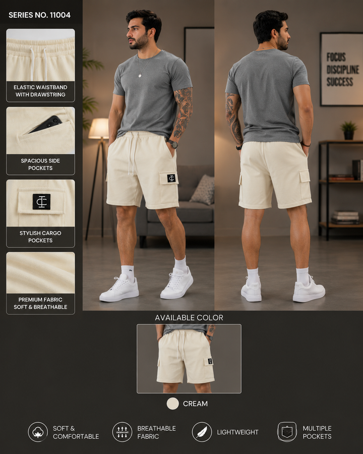 YJ FASHION Men's Premium Cargo Shorts With Stylish Pockets