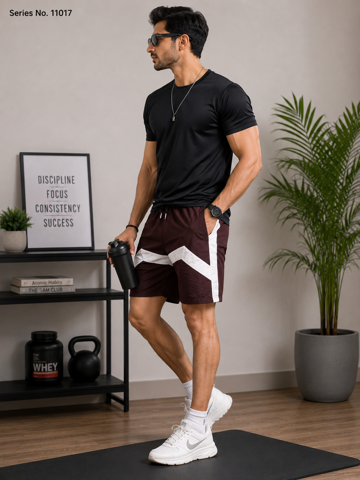 YJ FASHION Men's Colourblock Quick Dry Training Shorts