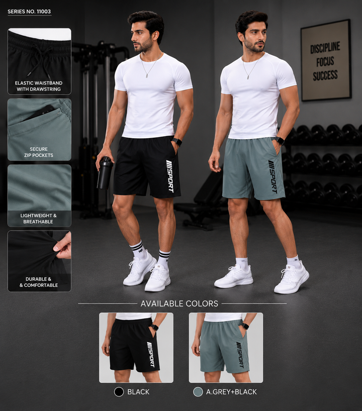 YJ FASHION Men's Sport Print Dry Fit Regular Shorts Combo