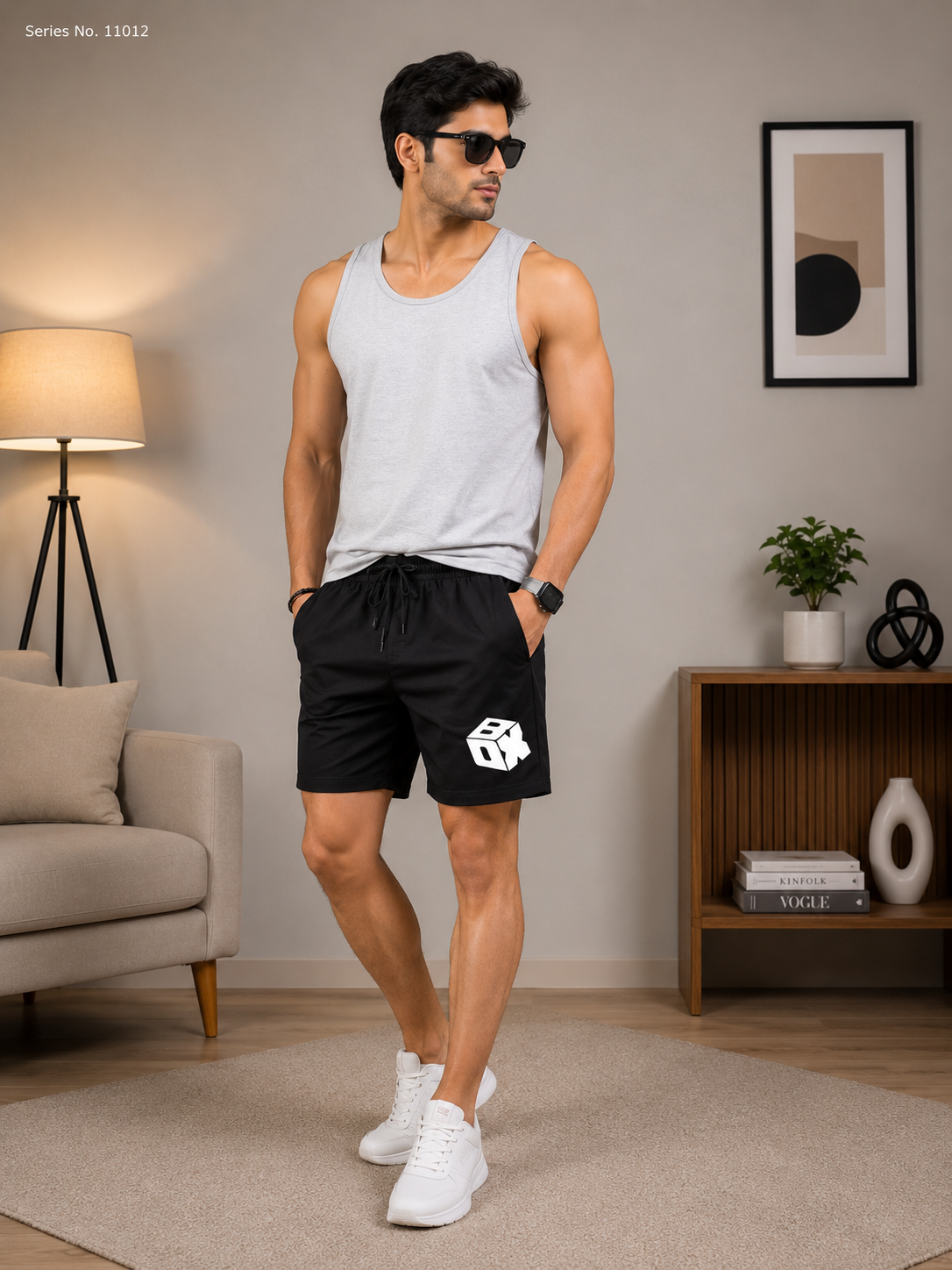 YJ FASHION Men's Graphic Print Casual Shorts With Drawstring