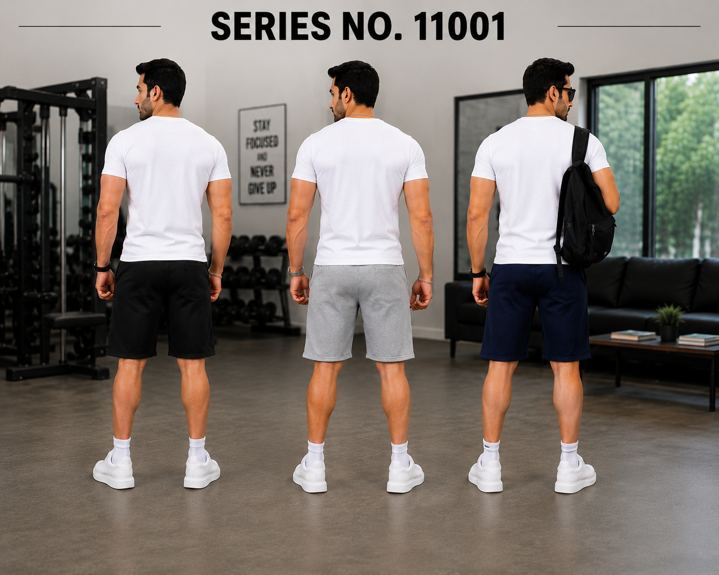 YJ FASHION Men's Premium Cotton Printed Gym Shorts