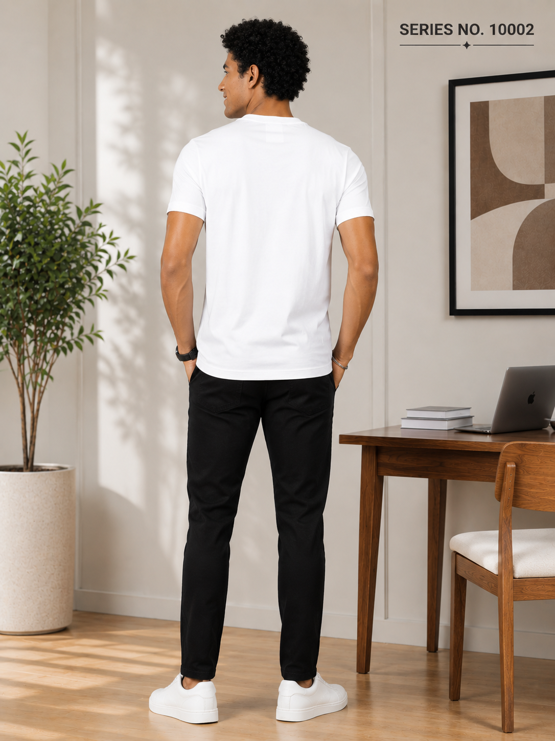 YJ FASHION Men's Solid Round Neck Cotton T-Shirt
