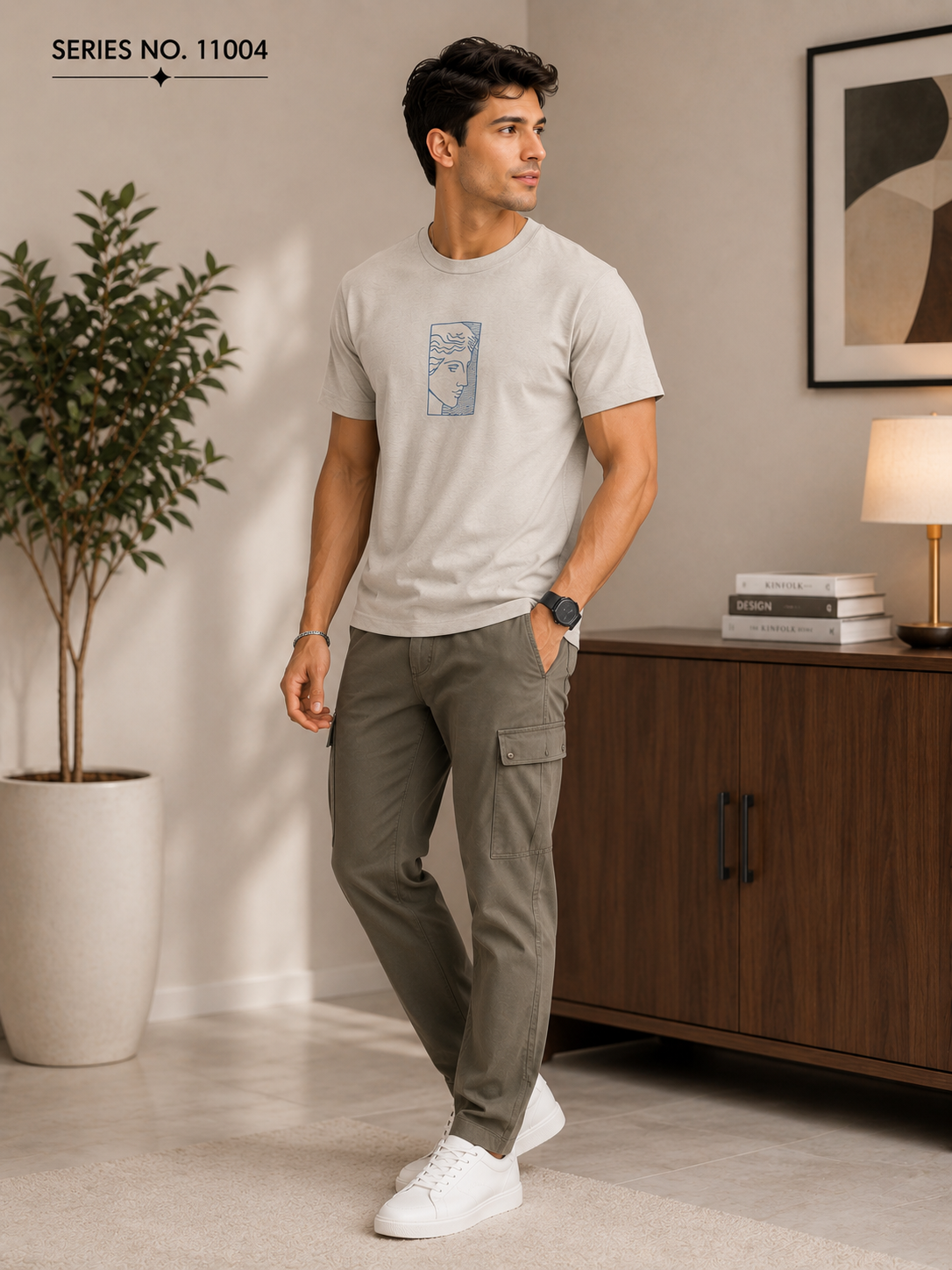 YJ FASHION Men's Pack of 2 Graphic Printed Cotton T-Shirts