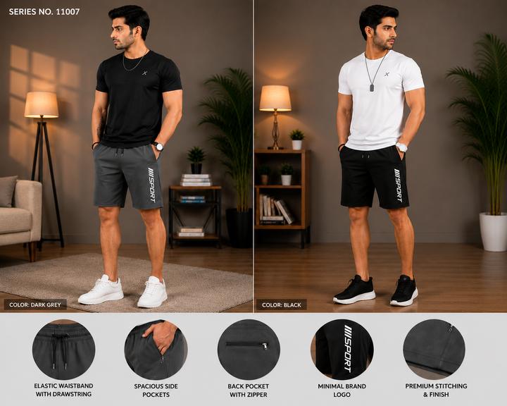 YJ FASHION Men's Premium Sport Dry Fit Shorts With Zip Pocket