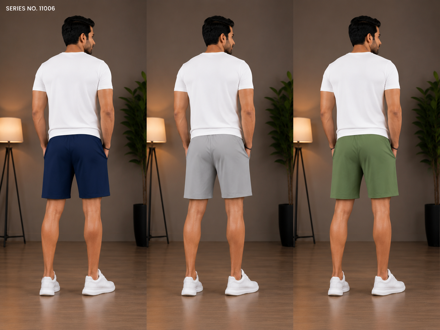 YJ FASHION Men's Solid Dry Fit Sports Shorts Pack Of 3