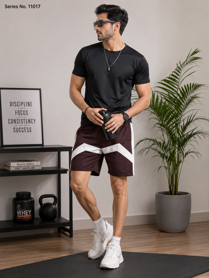 YJ FASHION Men's Colourblock Quick Dry Training Shorts