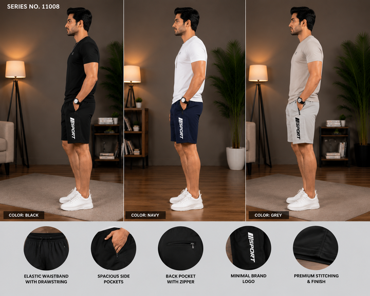 YJ FASHION Men's Sport Print Dry Fit Shorts Pack Of 3
