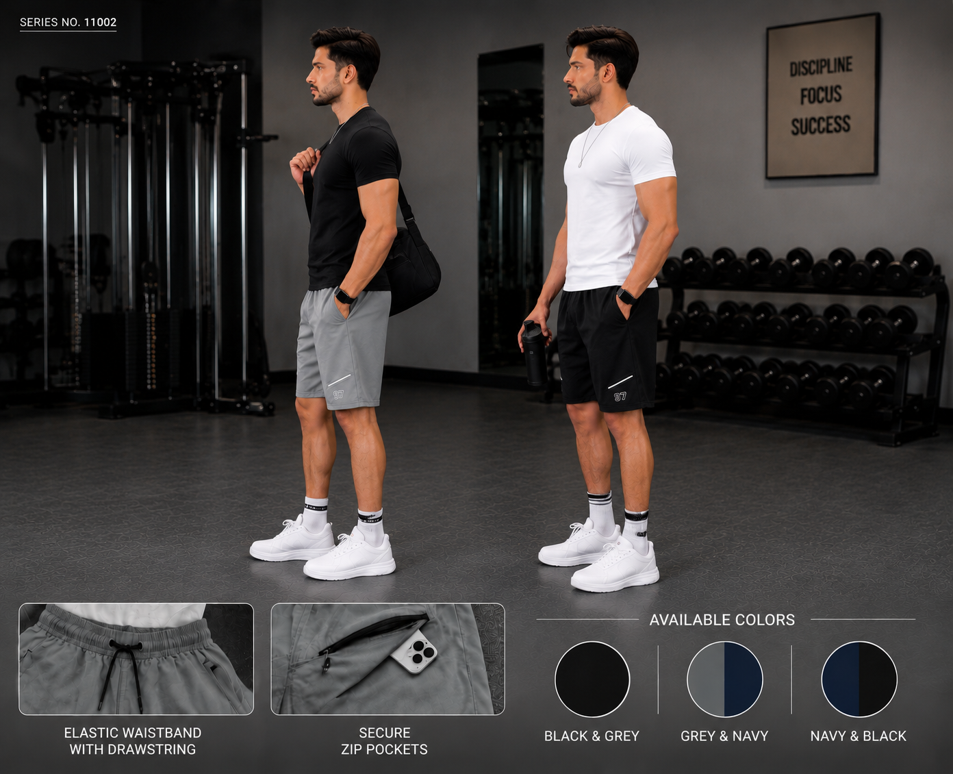 YJ FASHION Men's Premium Cotton Printed Gym Shorts