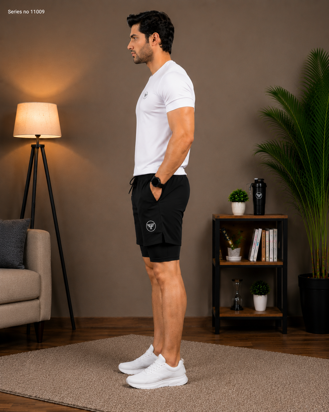 YJ FASHION Men's 2 in 1 Running Shorts With Inner Compression